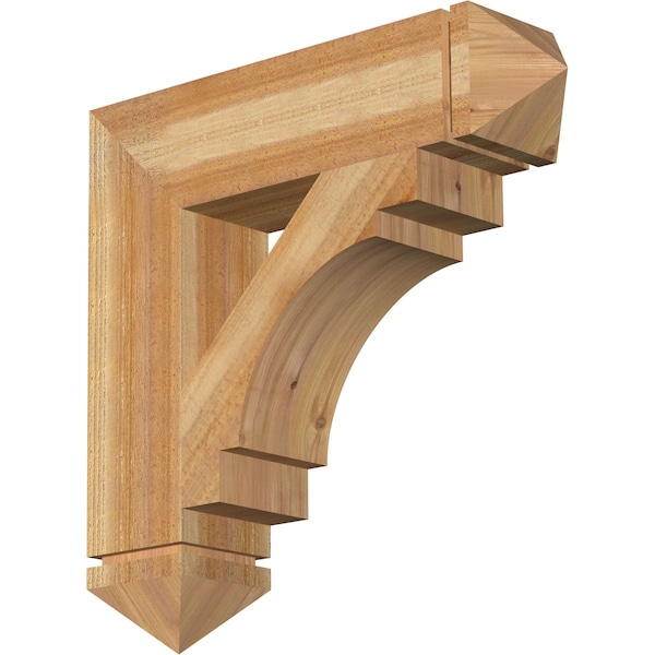 Ekena Millwork Merced Arts & Crafts Rough Sawn Bracket, Western Red Cedar, 6"W x 26"D x 26"H BKT06X26X26MRC03RWR - main